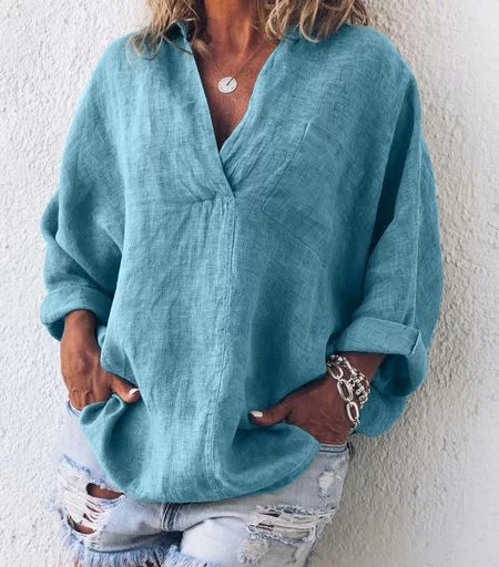 Stilla | Trendy og Blød Bluse Med Lange Ærmer