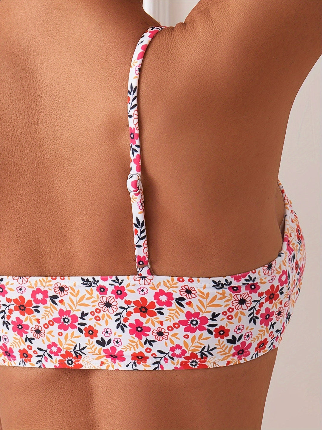Stilla | Dame Bikini Sæt Med Blomster Todelt Badetøj Med Højt Talje Og Justerbar Mulighed
