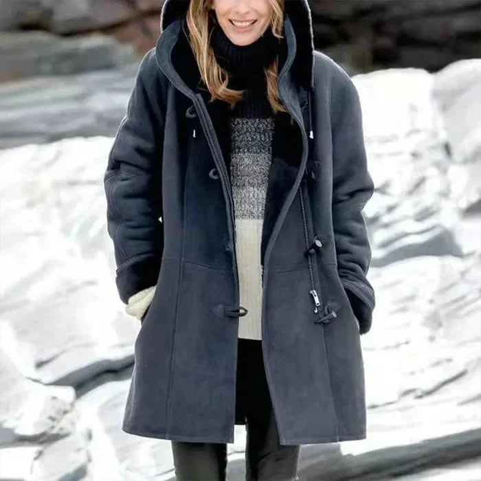 Stilla | Hætte-cashmere-frakke