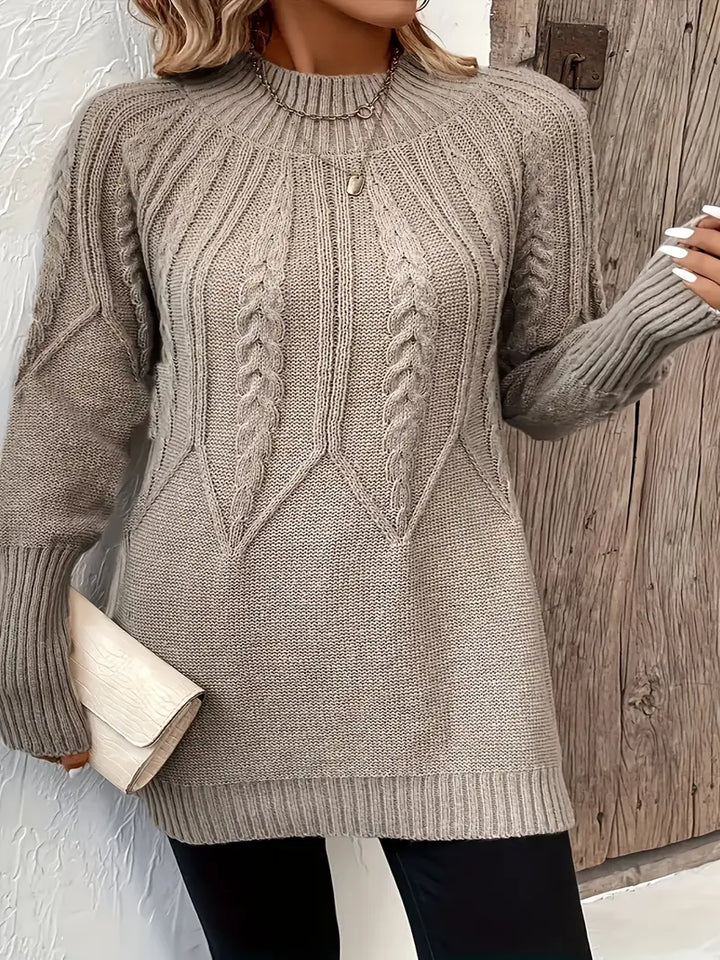 Stilla | Udenlandsk Trøje, Khaki, Turtleneck, Lange Ærmer, Stræk Polyester