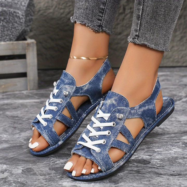 Stilla | Damesandaler: Denim Blå, Sklisikker, Åndbar, Sommer, Behagelig