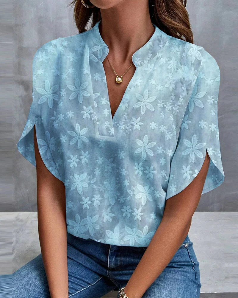 Stilla | Bluse Dame Blomster-Mønster