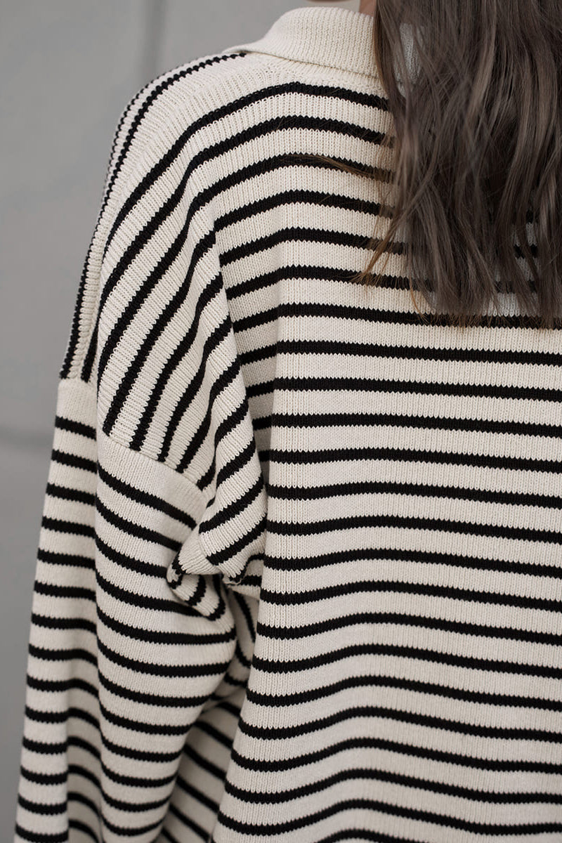Stilla | Cozy Stribet Strikket Turtleneck Sweater