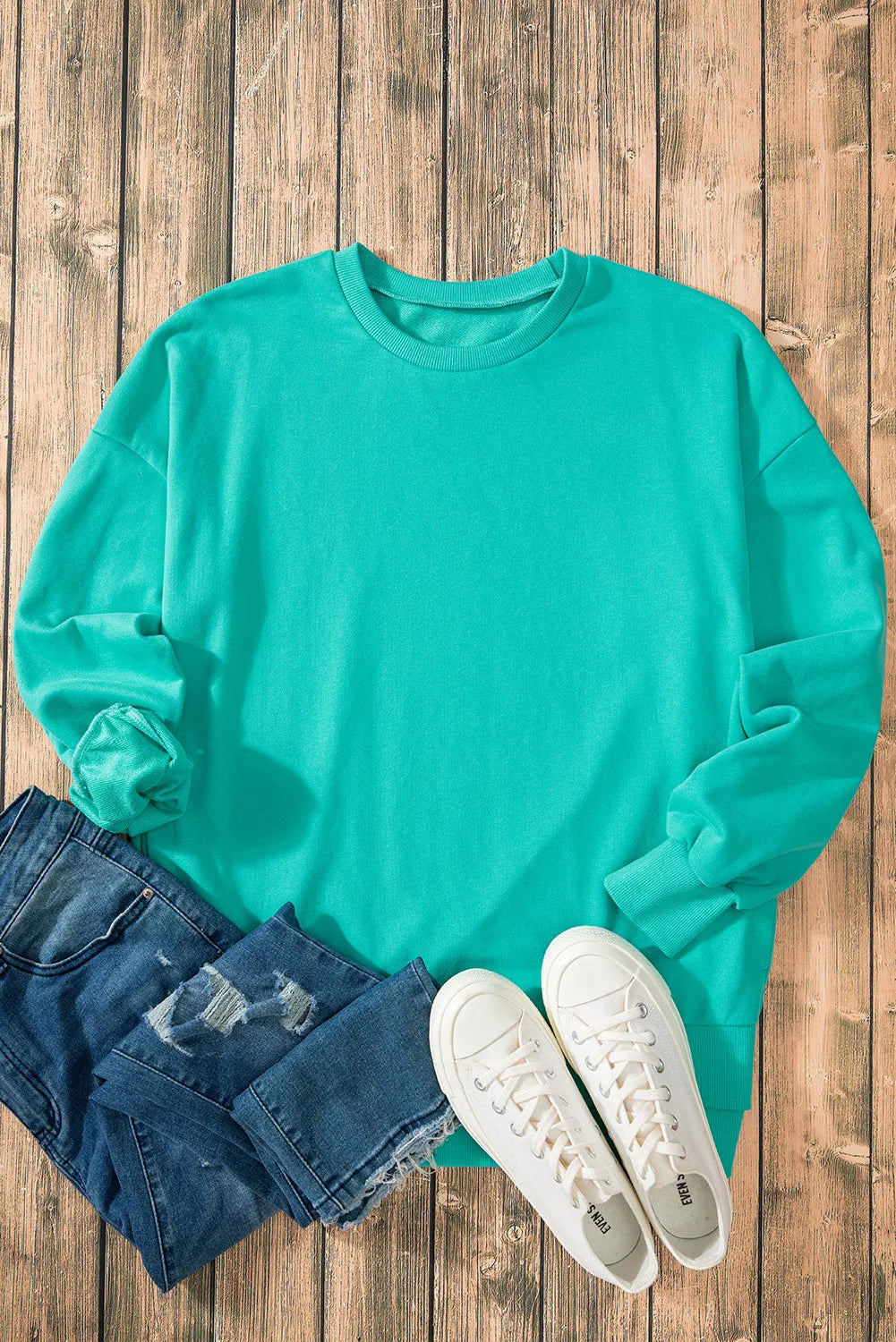 Stilla | Sweatshirt med lange ærmer og rund halsudskæring Oppe og Nede