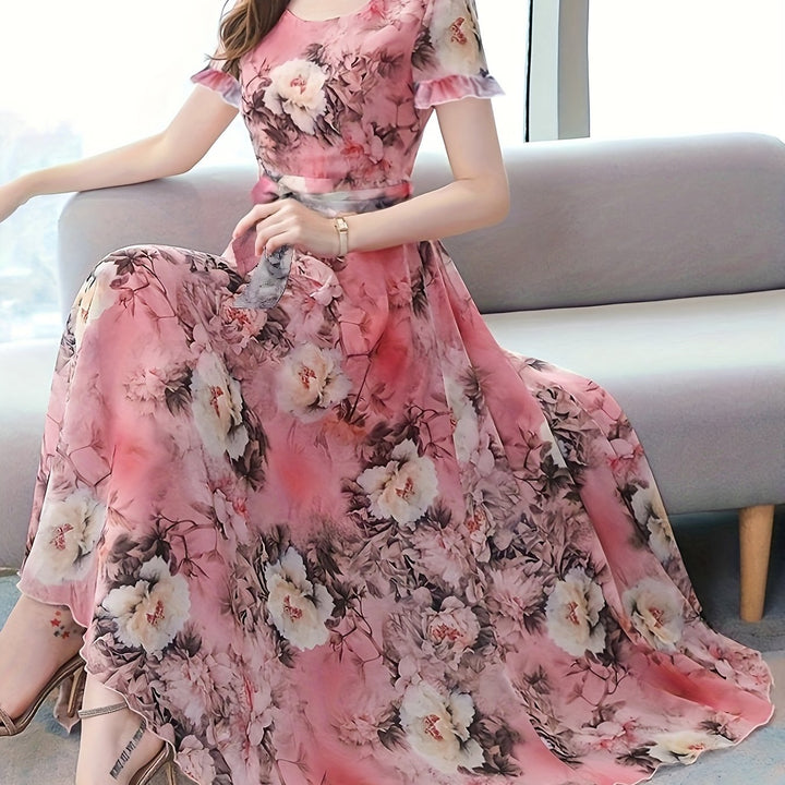 Stilla | Let It Go Chiffon Kjole Med Pæonblomster