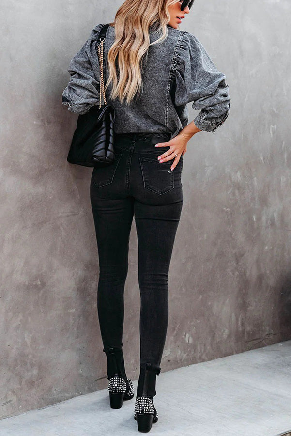 Stilla | Booker Denim Knapnederdel Top