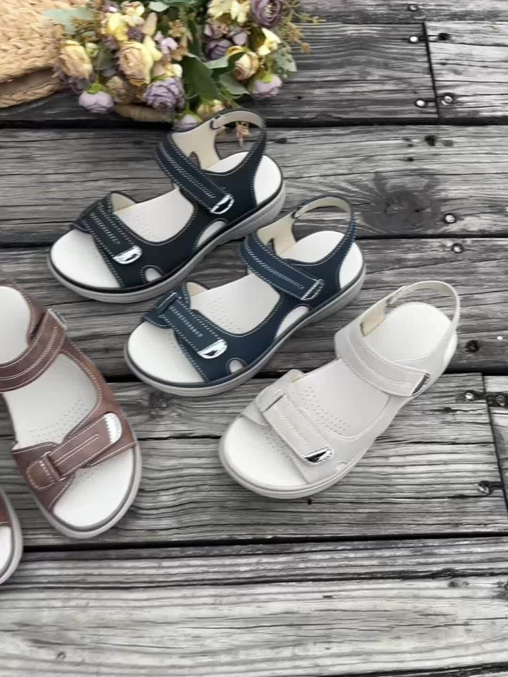 Stilla | Sandaler Med Kile Åben Tå Åndbar Justerbar Ankelrem