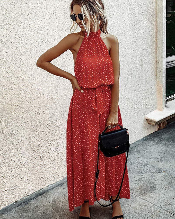 Stilla | Halter Neck Rygfri Maxi Kjole