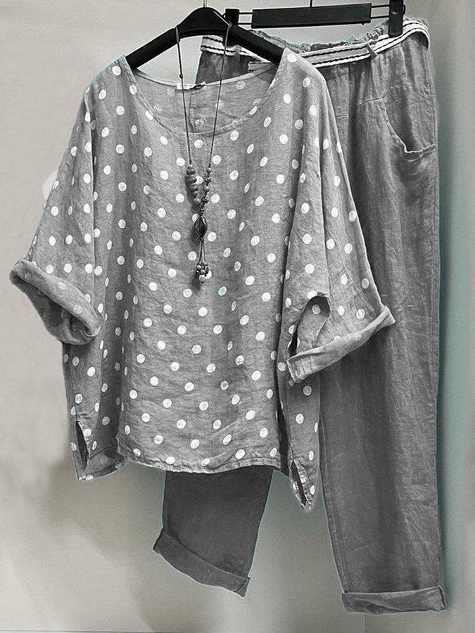 Stilla | Dame mode med polka dot print sæt