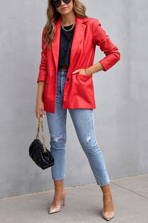Stilla | Mode Affairs Lommer Faux Læder Blazer