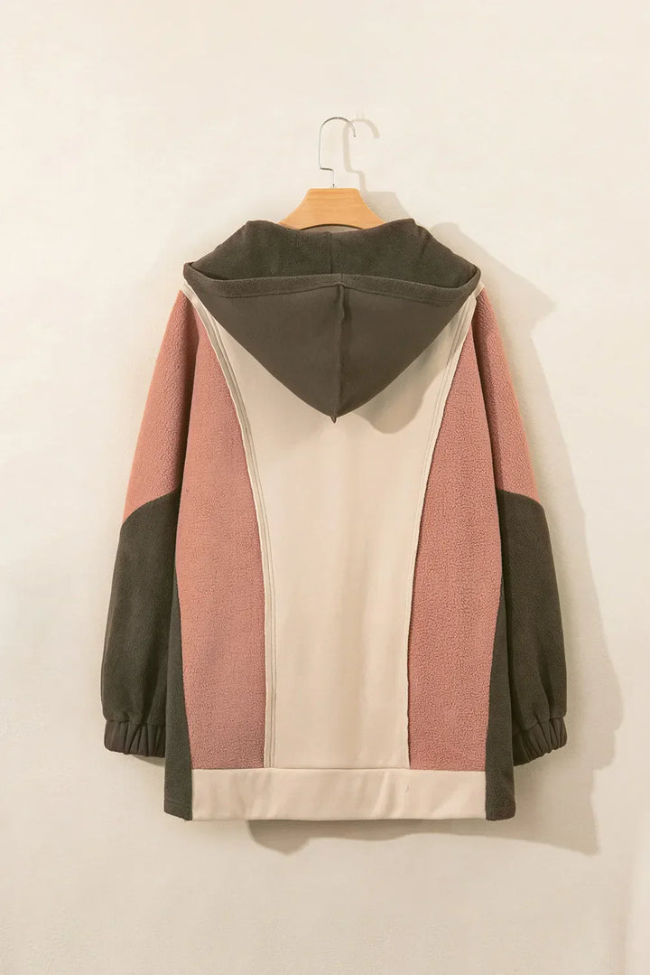 Stilla | Hætte sweatshirt med lange ærmer og farvekombinationsmønster