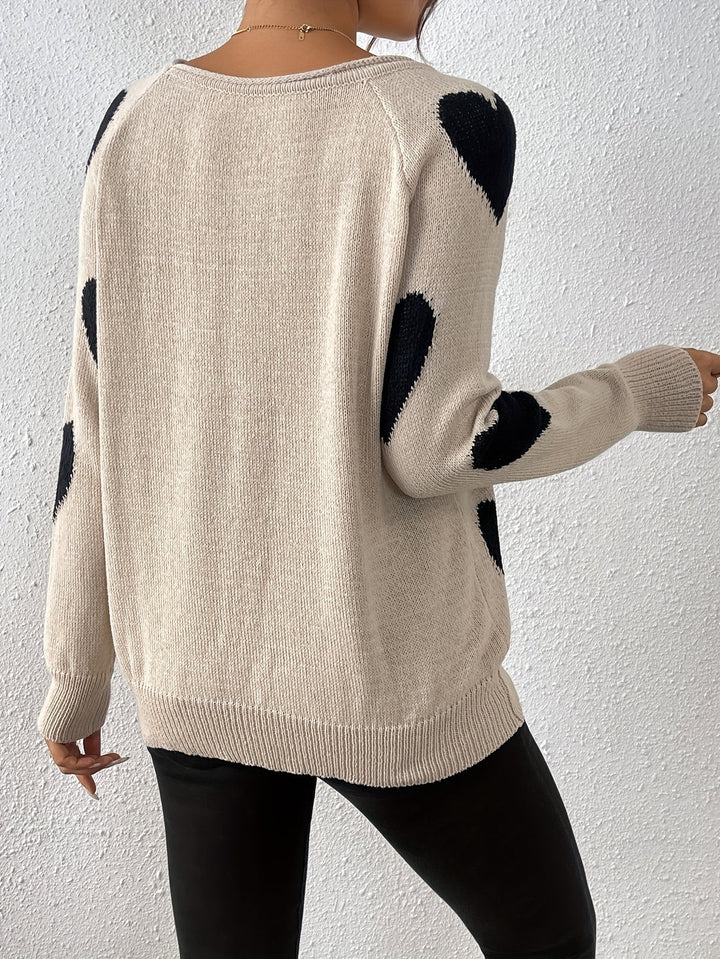 Stilla | Pullover med hjerte-mønster til romantisk vinterstil