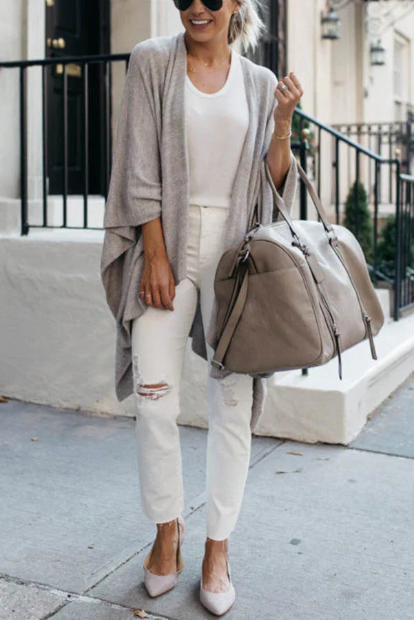 Stilla | Lässig Åben Strikcardigan Til Et Let Look