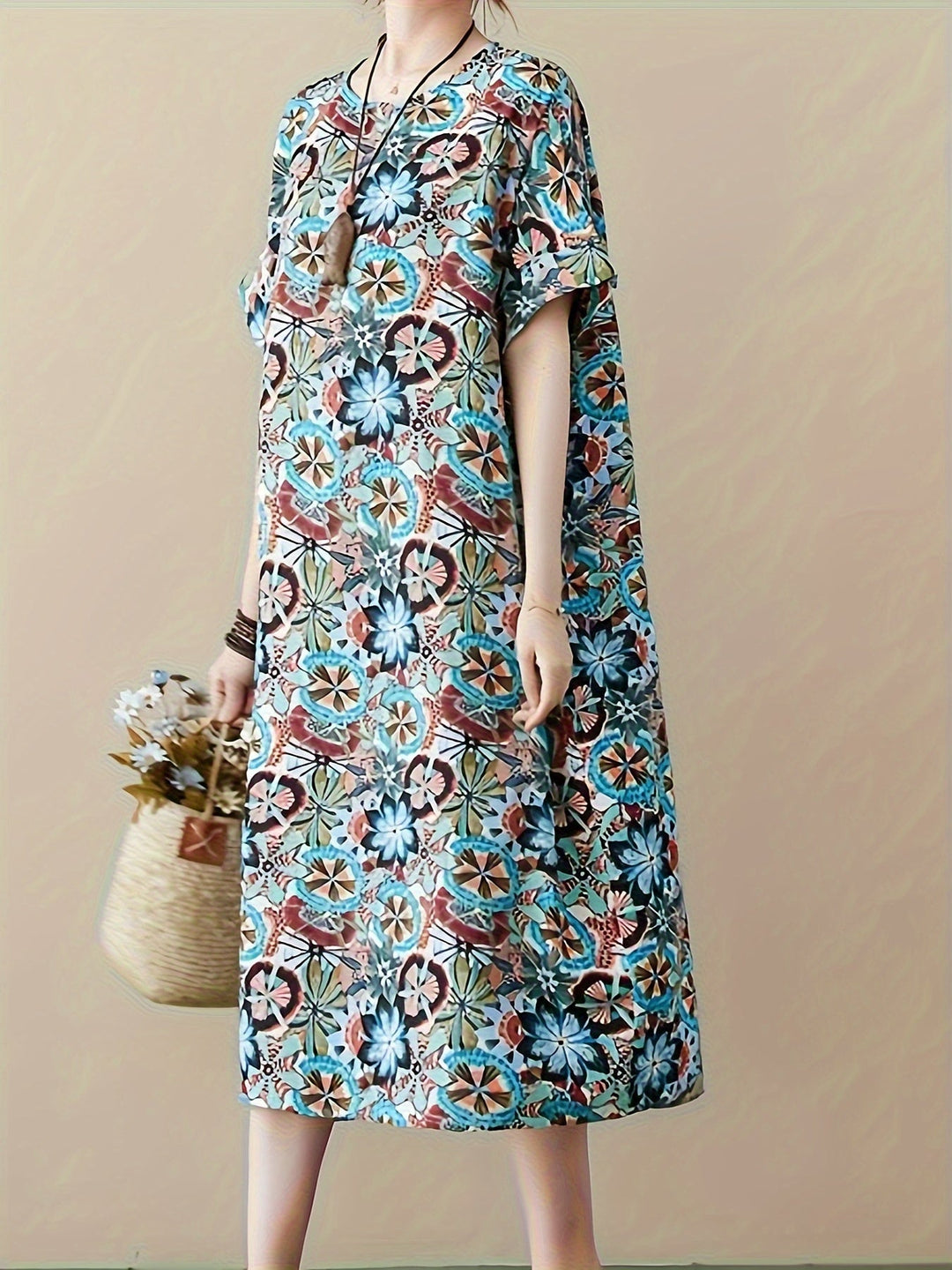 Stilla | Linen Boho Kjole Plus Size