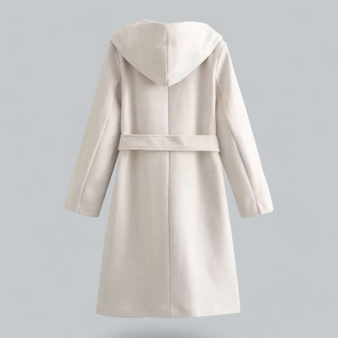 Stilla | Dame Hoodie Lang Trenchcoat