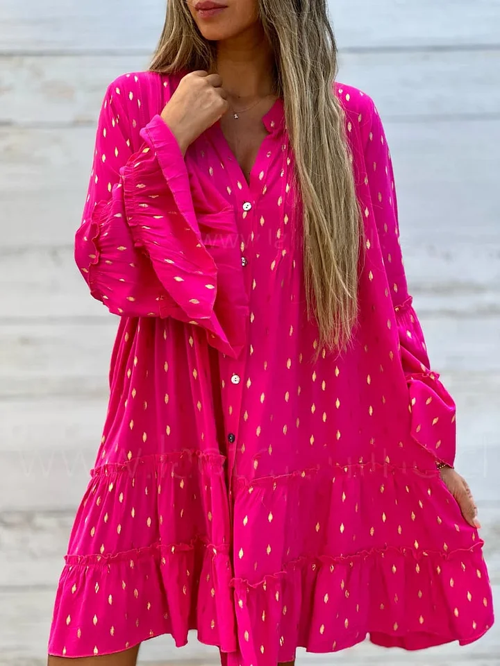 Stilla | Fashion Skulderærmer, Løs Pasform, Casual Kjole