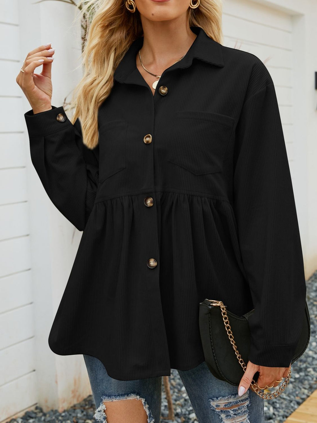 Stilla | Button Down Skjorte Med Lange Ærmer