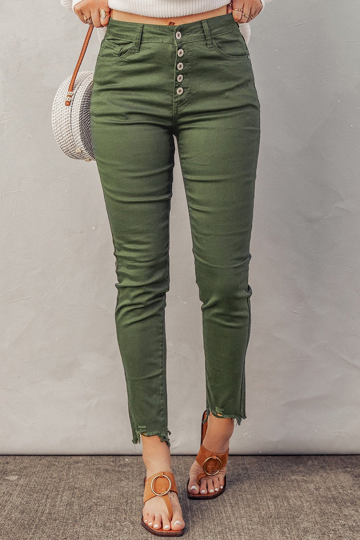 Stilla | Knapper Flue Kante Detalje Skinny Jeans