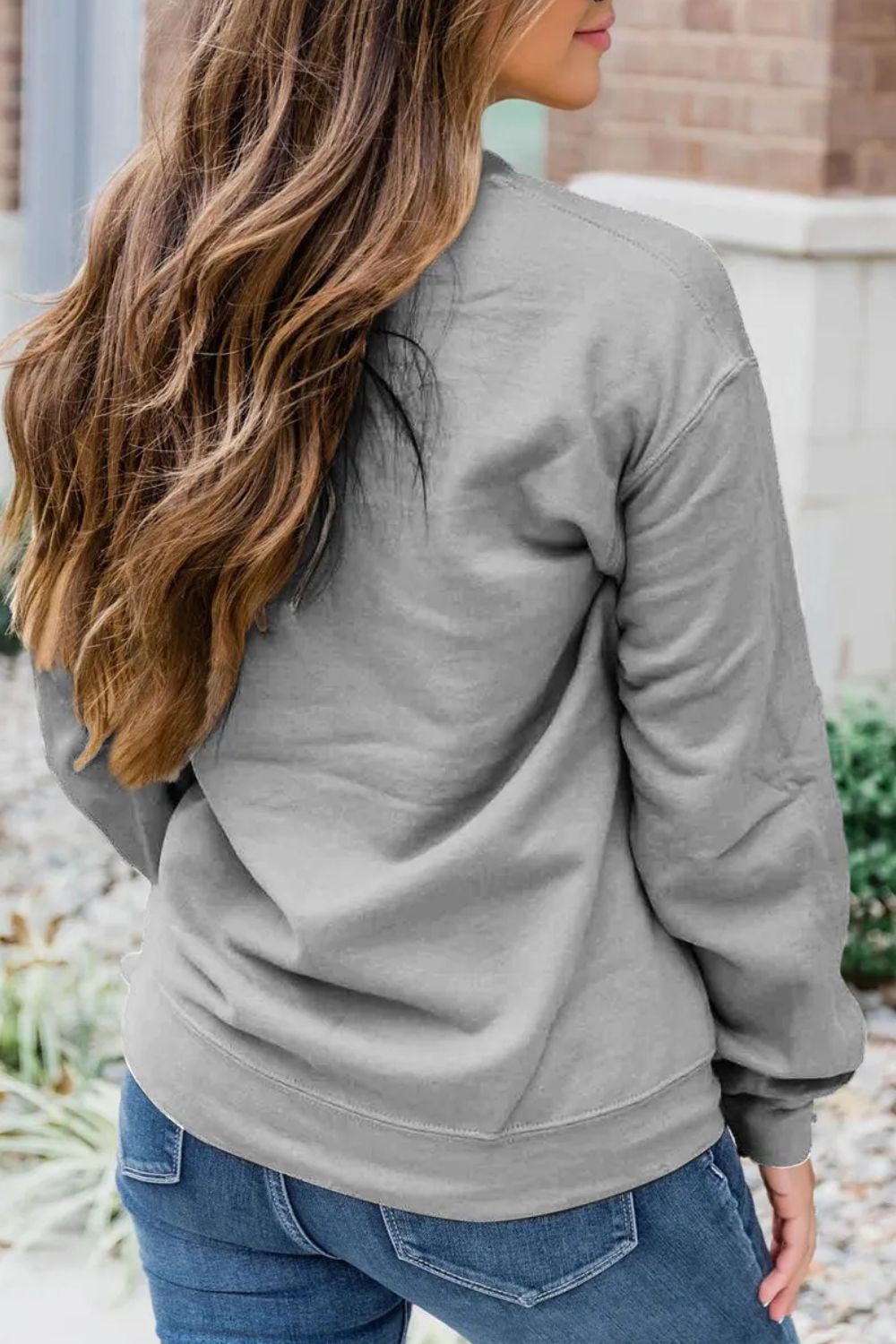 Stilla | Sweatshirt Med Rund Halvkrave og Lange Ærmer Med Grafisk Påskrift