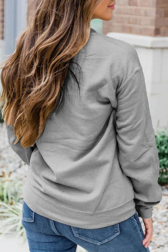 Stilla | Sweatshirt Med Rund Halvkrave og Lange Ærmer Med Grafisk Påskrift