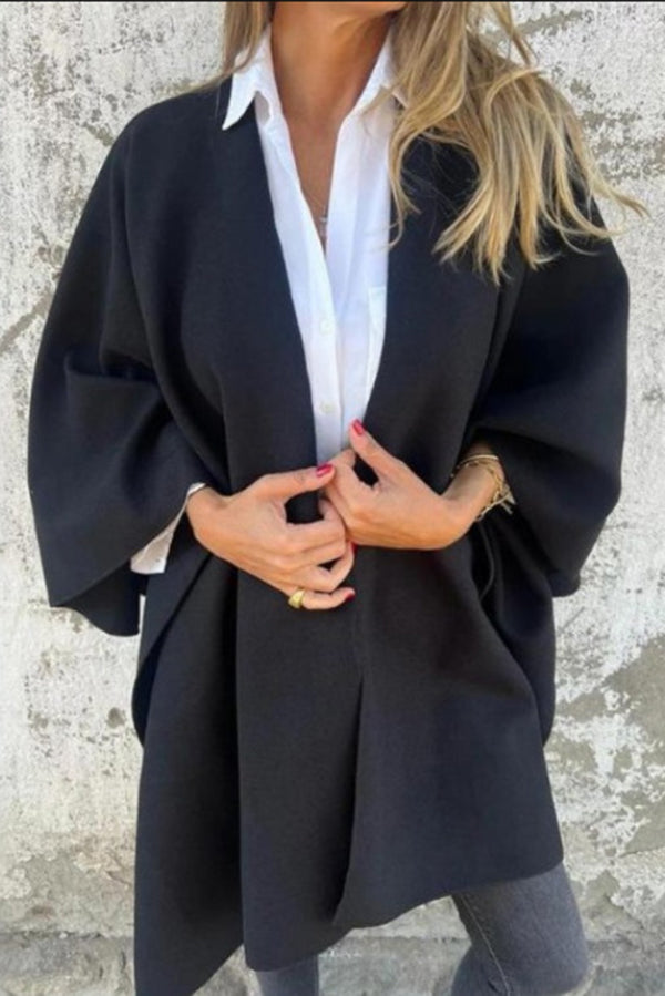 Stilla | Cozy, Loose V-Hals Stole Cape Jakke