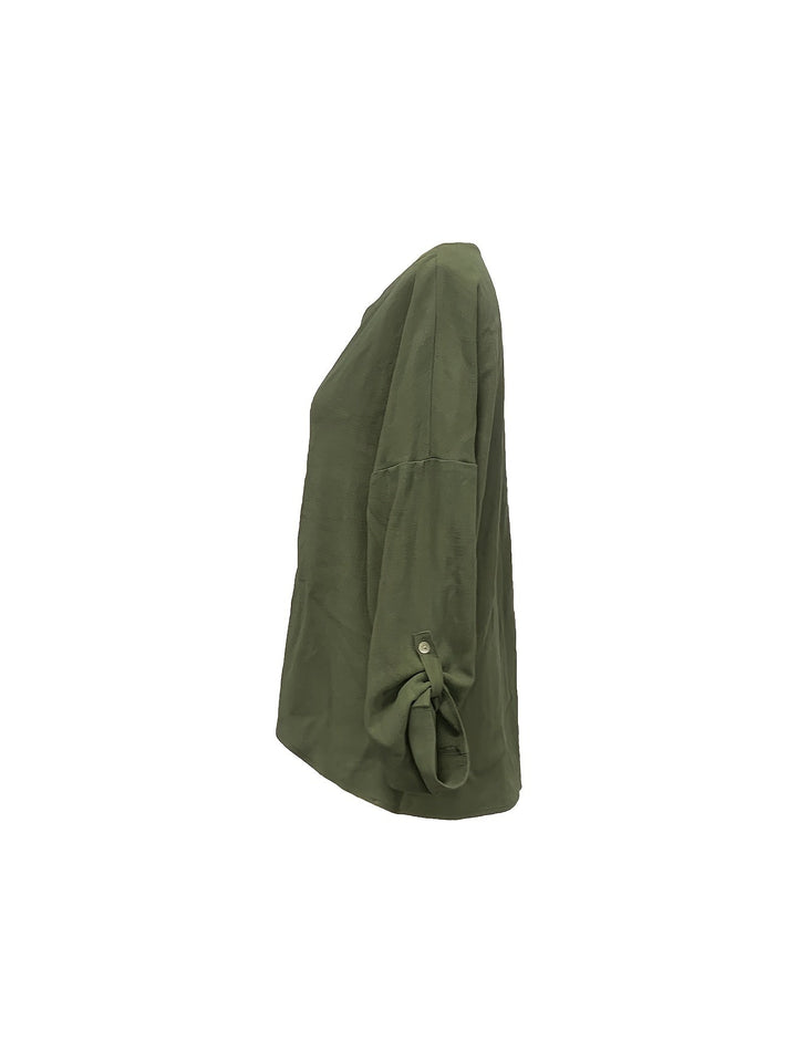 Stilla | Dame Linned Bluse Med Spidse Udskæring