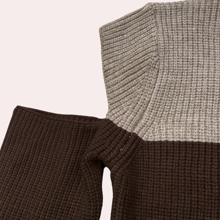 Stilla | Two-Tone Striktrøje med Udsnit Ærmer