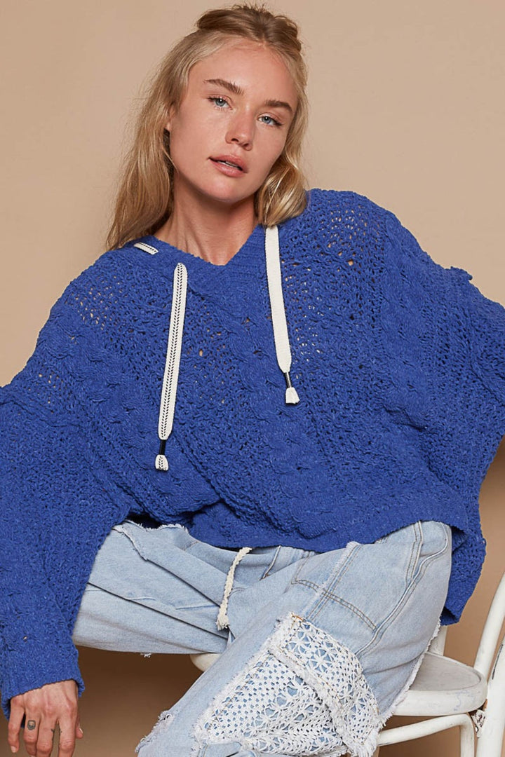 Stilla | Pullover Af Chenille Garn Med Hætte