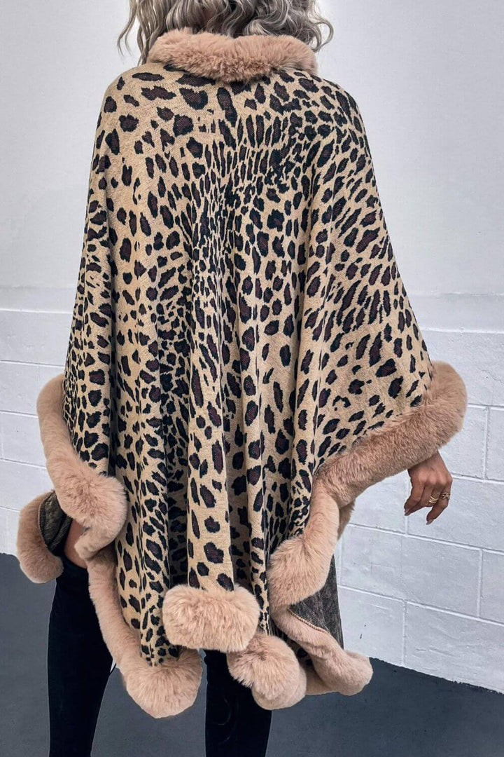 Stilla | Leopardmønster Åben Poncho