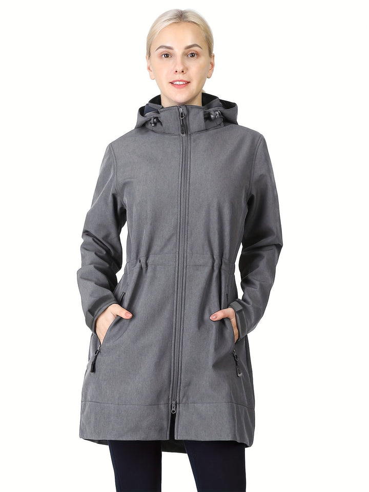Stilla | Vandtæt og Vindfrit Langt Softshell Jakke Til Kvinder