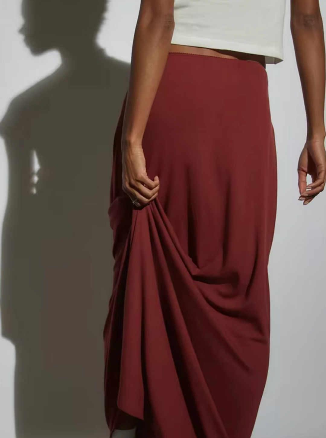 Stilla | Elegant Lang Bomuldsnederdel