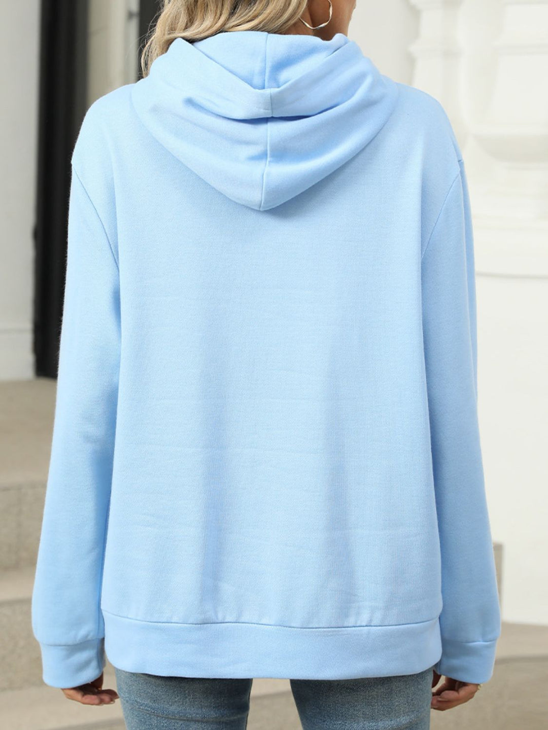 Stilla | Hættepullover med lommer og lange ærmer