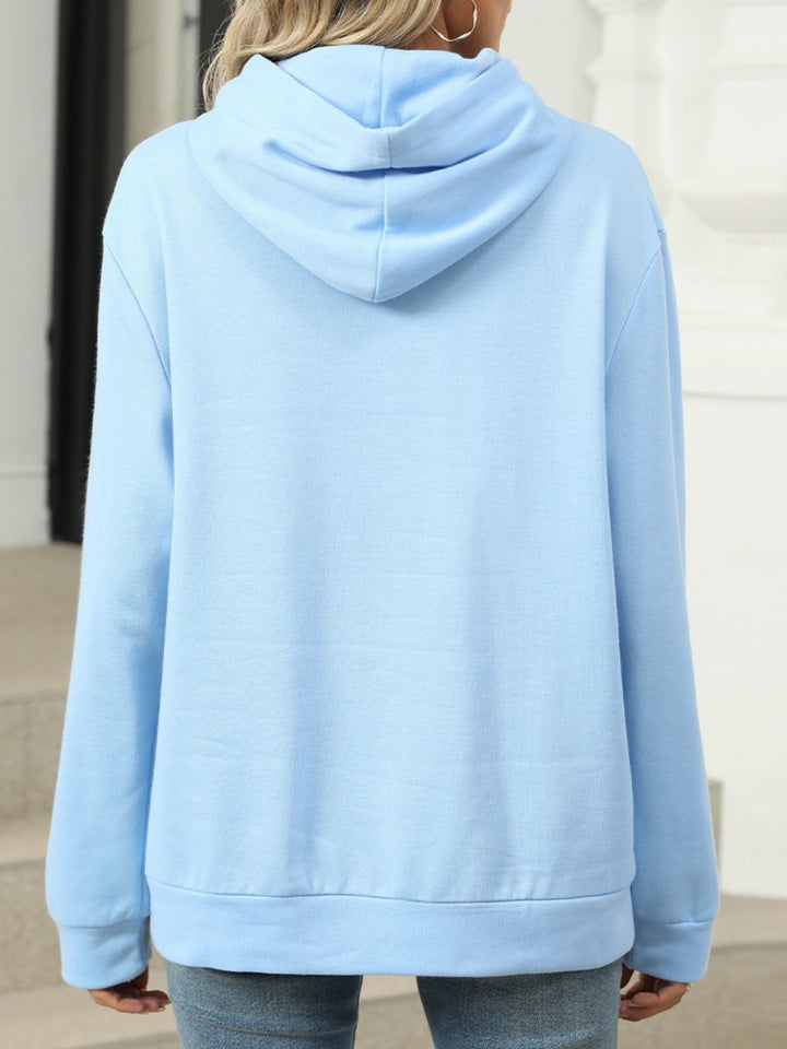 Stilla | Hættepullover med lommer og lange ærmer