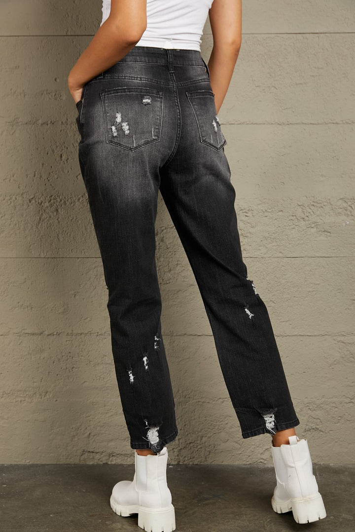 Stilla | Distressed Hem Detalje Afklippede Jeans