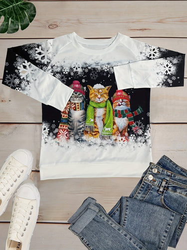 Stilla | Trykt Pullover Snowcat