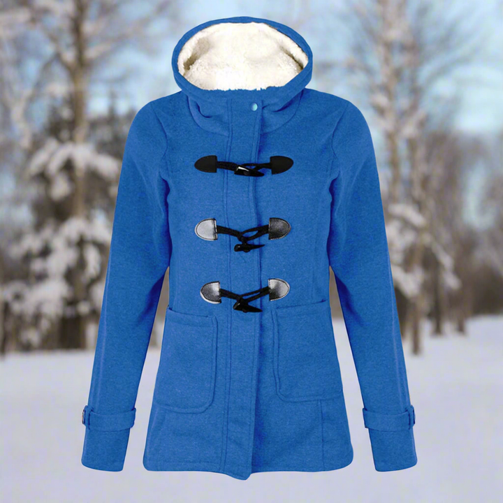 Stilla | Duffle Coat uldblanding hætte med fleece-futter toggle-knapper lommer