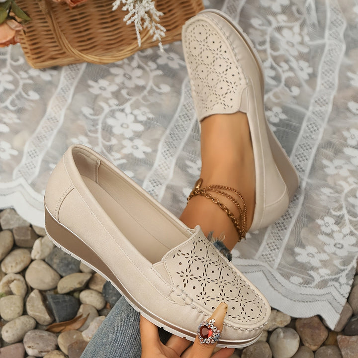Stilla | Beige Slip on Mokasiner Til Damer