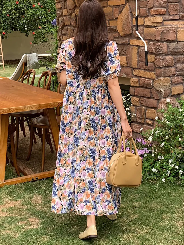 Stilla | Afslappet Kjole Med Blomstermotiv Violet Blue Let Kjole Til Sommer