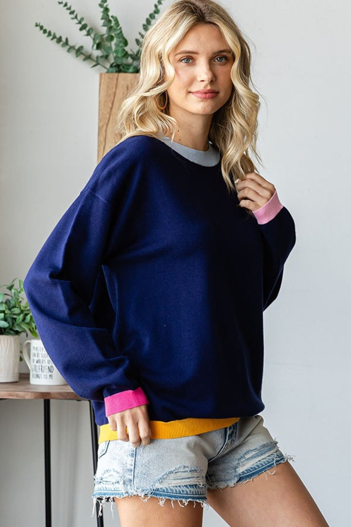 Stilla | Pullover med lange ærmer og ribbet rundhalset udforskning First Love