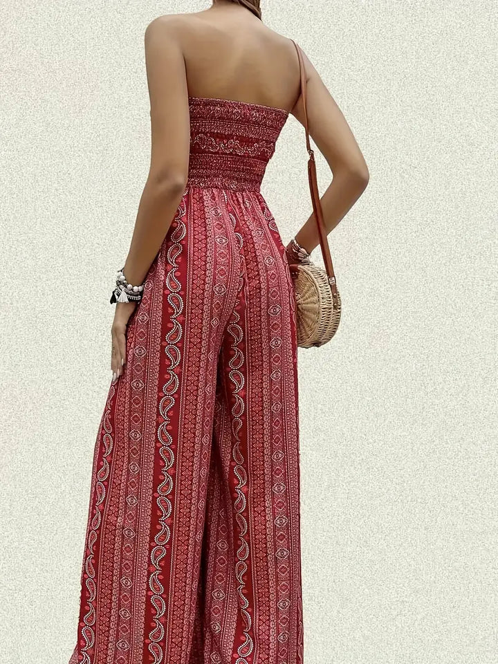 Stilla | Bohemian Stramfri Jumpsuit Med Bred Ben