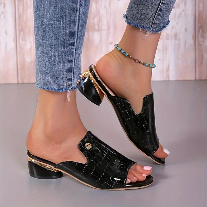 Stilla | Sandaler Med Krokodillemønster, Med Åbne Tåer Og Elegante Stiletter