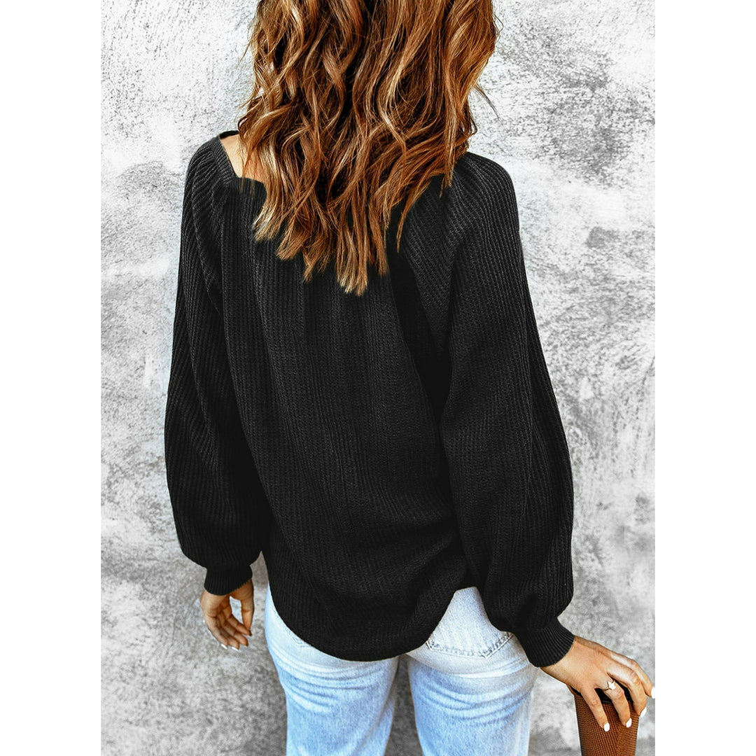 Stilla | Dame Pullover Med Lange Ærmer Og Firkantet Uddybning, Casual Og Løs Pullover