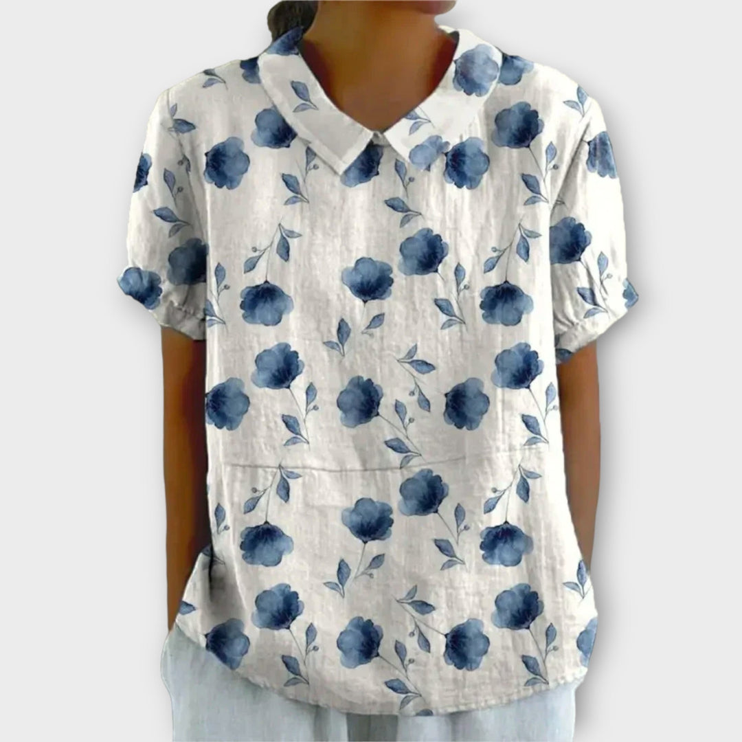 Stilla | Bluse Fleurie Af Bomuld Og Linned