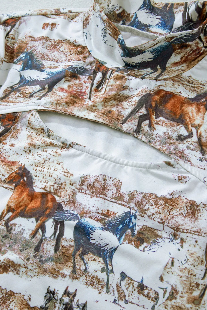 Stilla | Langærmet T-shirt med Ståkrave og Udskaaret Tryk