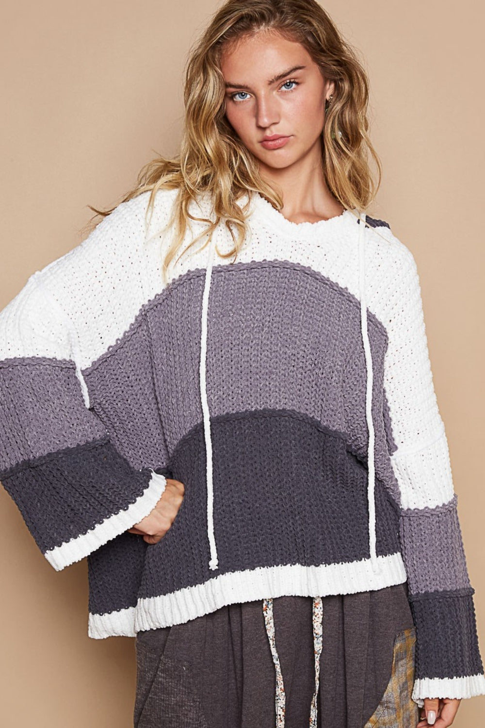 Stilla | Farbblok Sweatjakke med Lange Ærmer til Moderne Look