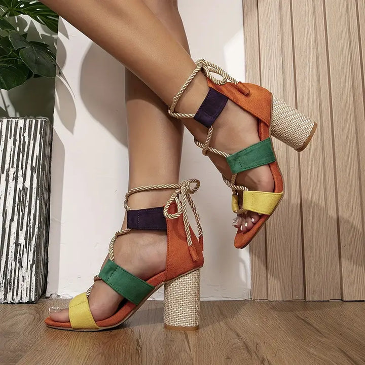Stilla | Colorblock Sandaler til kvinder med hæle