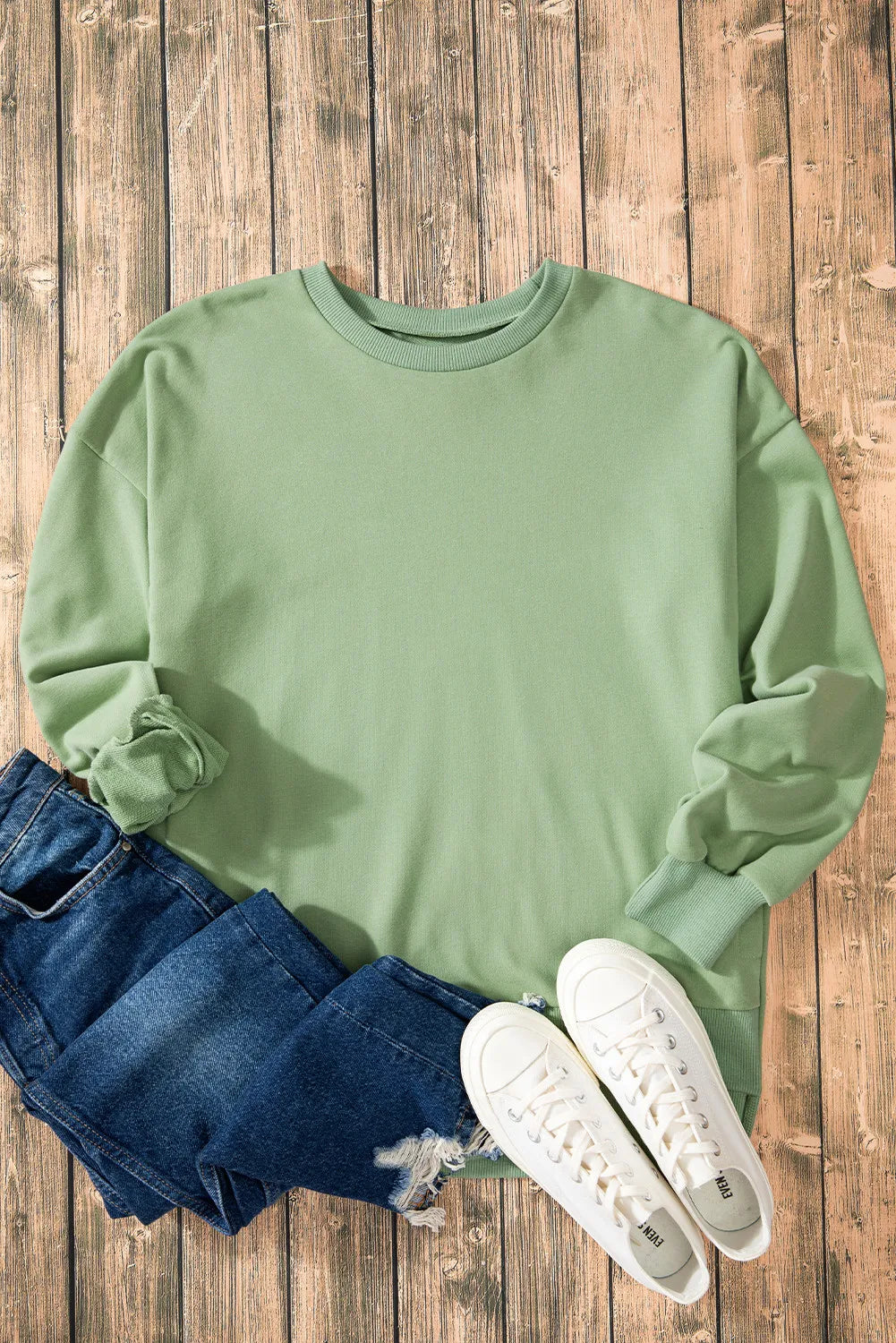 Stilla | Sweatshirt med lange ærmer og rund halsudskæring Oppe og Nede