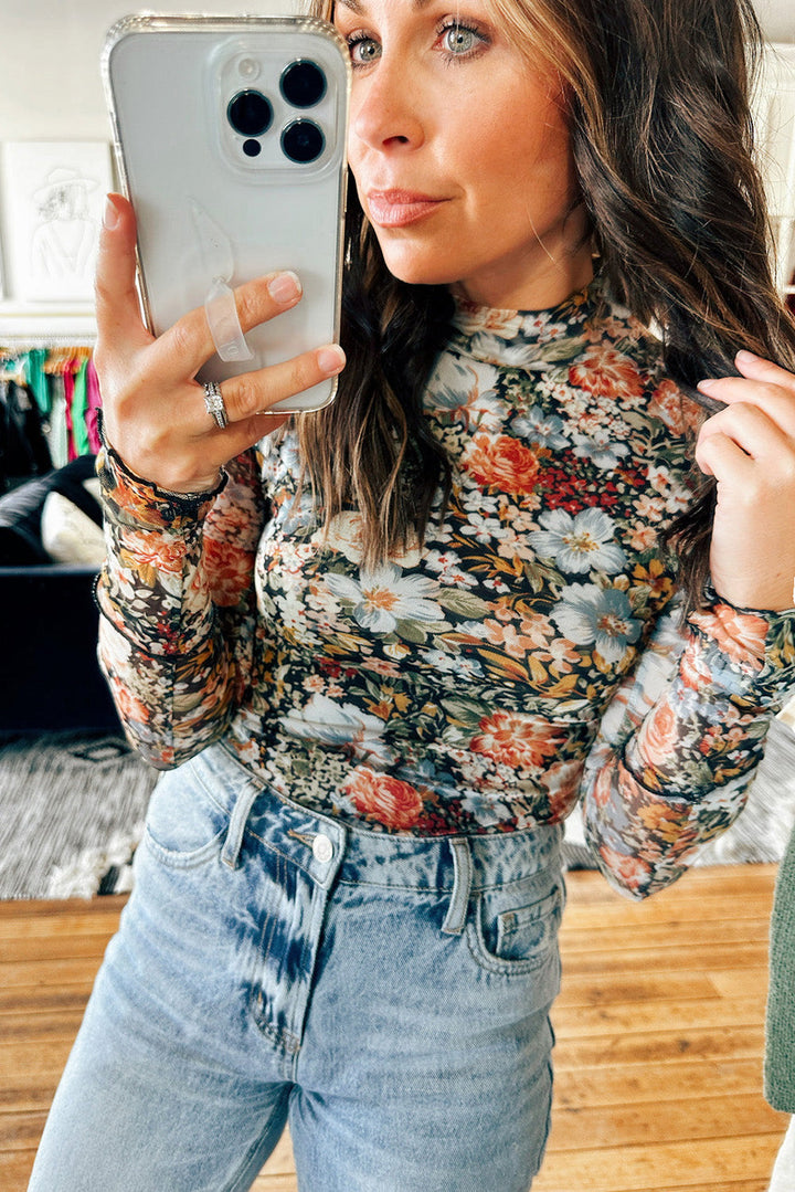 Stilla | Bluse af mønstret net