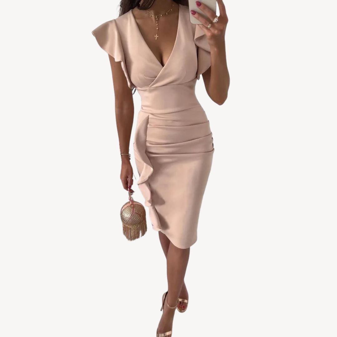 Stilla | Damers Flæseærme Bodycon Kjole