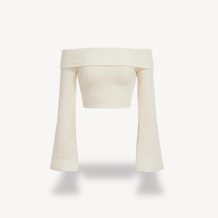 Stilla | Kvinders Ribbet Strik Off shoulder Top
